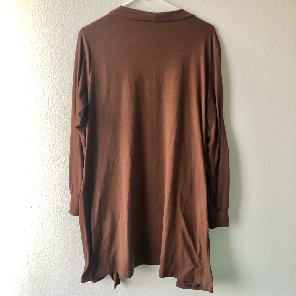 Long Brown Duster Cardigan - Picture 2 of 7